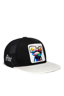 hip hop kids bukalemun logolu beyaz-siyah cocuk trucker sapka