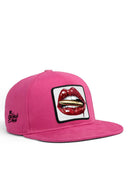 hip hop kids dudak logolu pembe cocuk beyzbol sapka