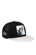hip hop kids kurt logolu beyaz-siyah cocuk trucker sapka