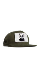 hip hop kids panda logolu haki cocuk sapka
