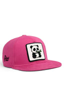 hip hop kids panda logolu pembe cocuk beyzbol sapka