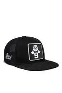 hip hop kids panda logolu siyah cocuk trucker sapka