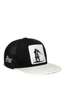 hip hop kids samuray logolu beyaz-siyah cocuk trucker sapka