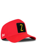 Red Baseball Cap with Hiphopjobz Z Patch - BlackBork