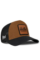 Black & Camel Trucker Hat with Hustle Patch - BlackBork