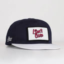 i don't care logolu beyaz-lacivert hip hop sapka