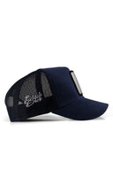 i don t care logolu lacivert trucker sapka