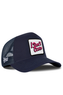 Navy Trucker Hat with I Don't Care Patch - BlackBork