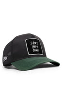 i don't give a damn cordura petrol yesili-siyah trucker sapka
