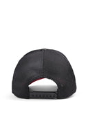 i'm here logolu krmz-siyah trucker sapka