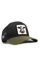 inek logolu cordura haki-siyah trucker sapka