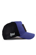 inflowencer logolu mavi-siyah trucker sapka