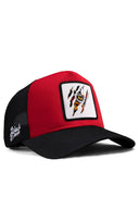 kaplan logolu siyah-krmz trucker sapka