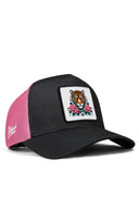 kaplan logolu siyah-pembe trucker sapka
