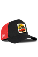 Cordura Black & Red Trucker Hat with Caravan Patch - BlackBork