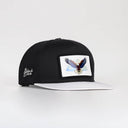 kartal logolu beyaz-siyah hip hop sapka