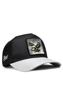 kartal logolu beyaz-siyah trucker sapka
