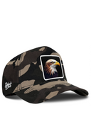 Camo Baseball Cap with Eagle Patch - BlackBork