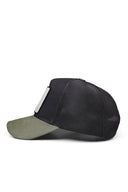 kartal logolu logolu haki-siyah trucker sapka