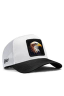 kartal logolu siyah-beyaz trucker sapka