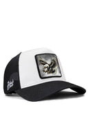 kartal logolu siyah-beyaz trucker sapka
