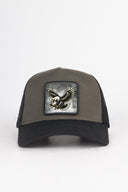 kartal logolu siyah-haki trucker sapka