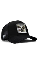 kartal logolu siyah trucker sapka