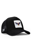 kartal logolu siyah trucker sapka