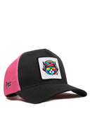 kedi logolu cordura siyah-pembe trucker sapka
