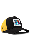 kedi logolu cordura siyah-sar trucker sapka