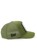 kids panda logolu yesil cocuk trucker sapka