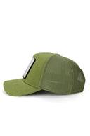 kids panda logolu yesil cocuk trucker sapka