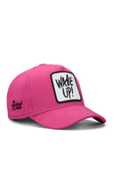kids wake up logolu pembe cocuk beyzbol sapka