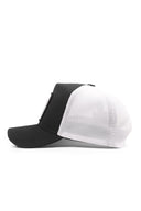 king logolu cordura siyah-beyaz trucker sapka