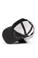 king logolu cordura siyah-beyaz trucker sapka