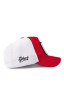 king logolu krmz-beyaz trucker sapka