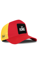 Red & Yellow Trucker Hat with King Patch - BlackBork