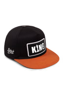 king logolu v2 kiremit-siyah hip hop sapka