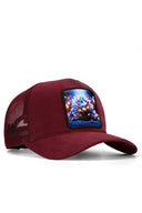 kirpi logolu bordo trucker sapka
