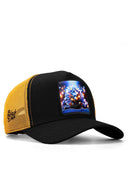 kirpi logolu siyah-sar trucker sapka