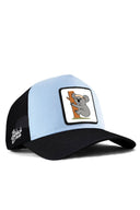 gergin koala logolu siyah-buz mavi trucker sapka