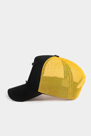 konfor kazan logolu siyah-sar trucker sapka