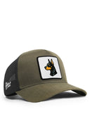 kopek logolu cordura haki-siyah trucker sapka