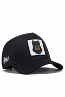 kopek logolu siyah trucker sapka