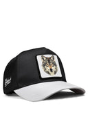 kurt logolu beyaz-siyah trucker sapka