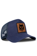 Cordura Navy Trucker Hat with Wolf Patch - BlackBork