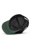 kurt logolu cordura petrol yesili-siyah trucker sapka