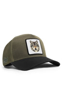 kurt logolu cordura siyah-haki trucker sapka