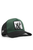 kurt logolu cordura siyah-petrol yesili trucker sapka