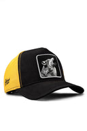 kurt logolu cordura siyah-sar trucker sapka